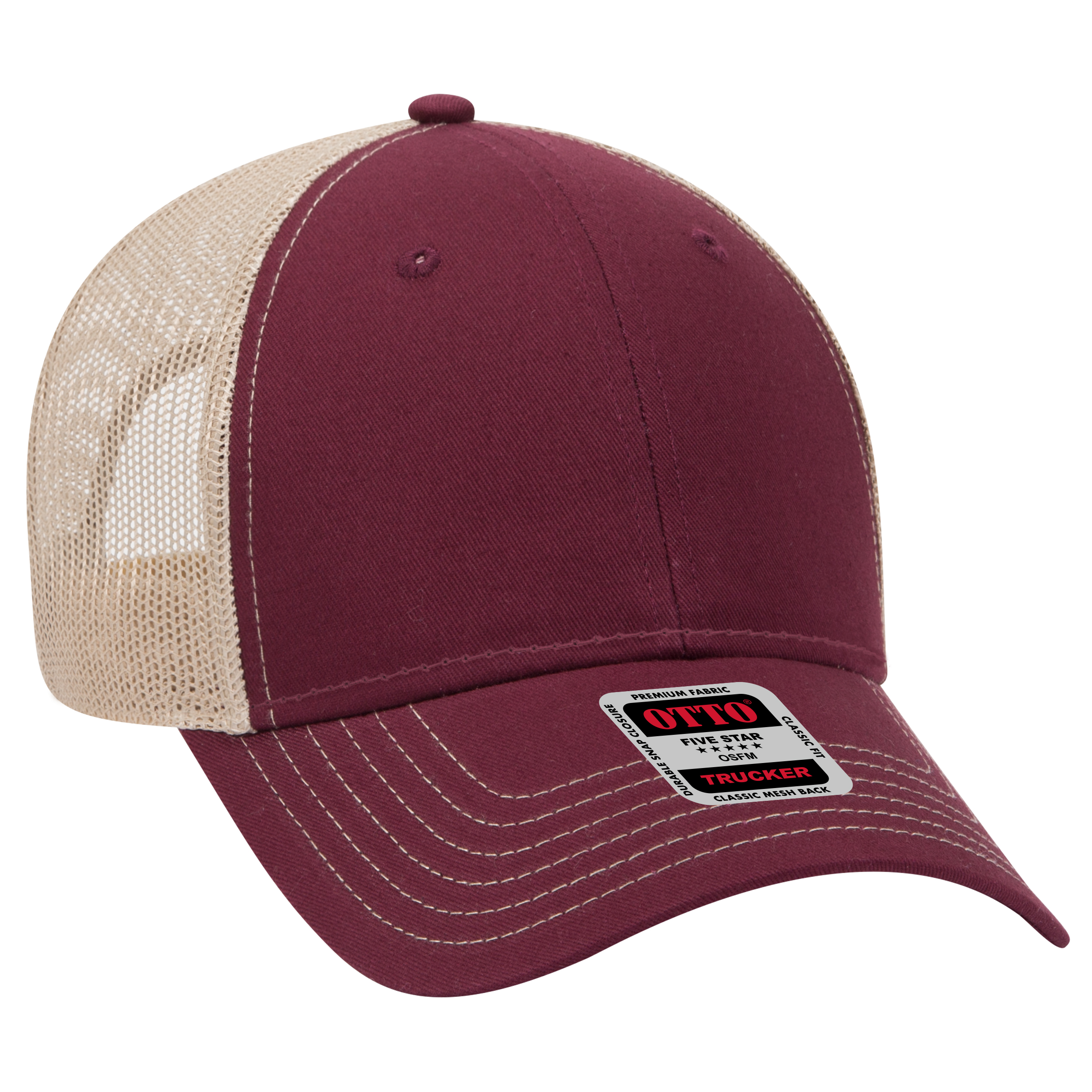 OTTO CAP® 6 Panel Low Profile Mesh Back Trucker Hat 22
