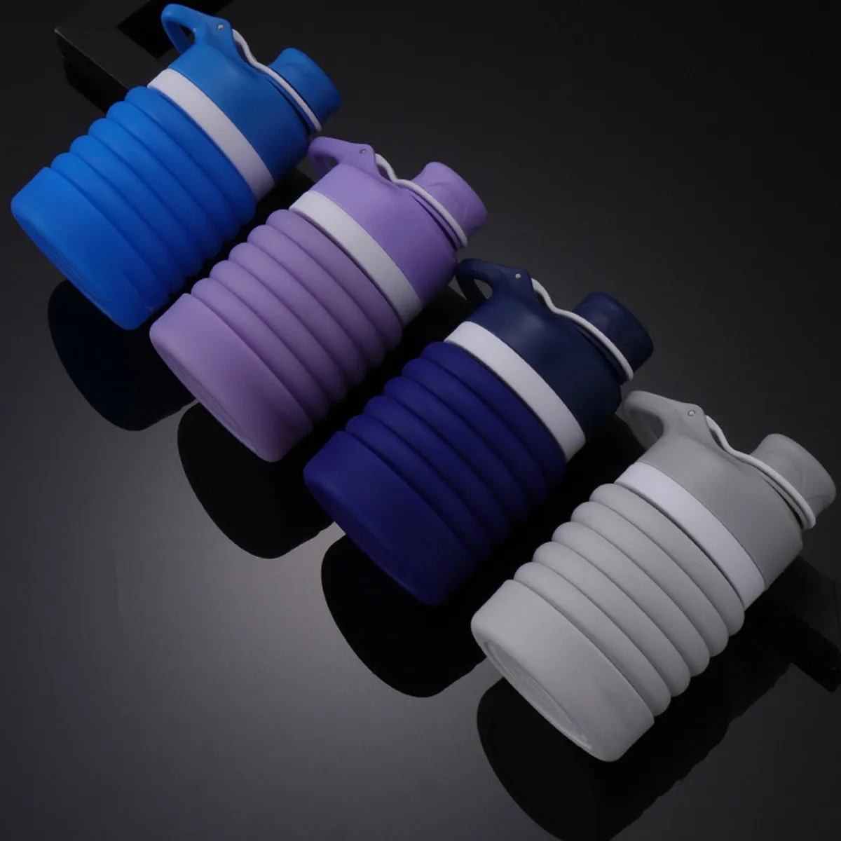 Reusable Leakproof Silicone Collapsible Sports Water Bottle 2