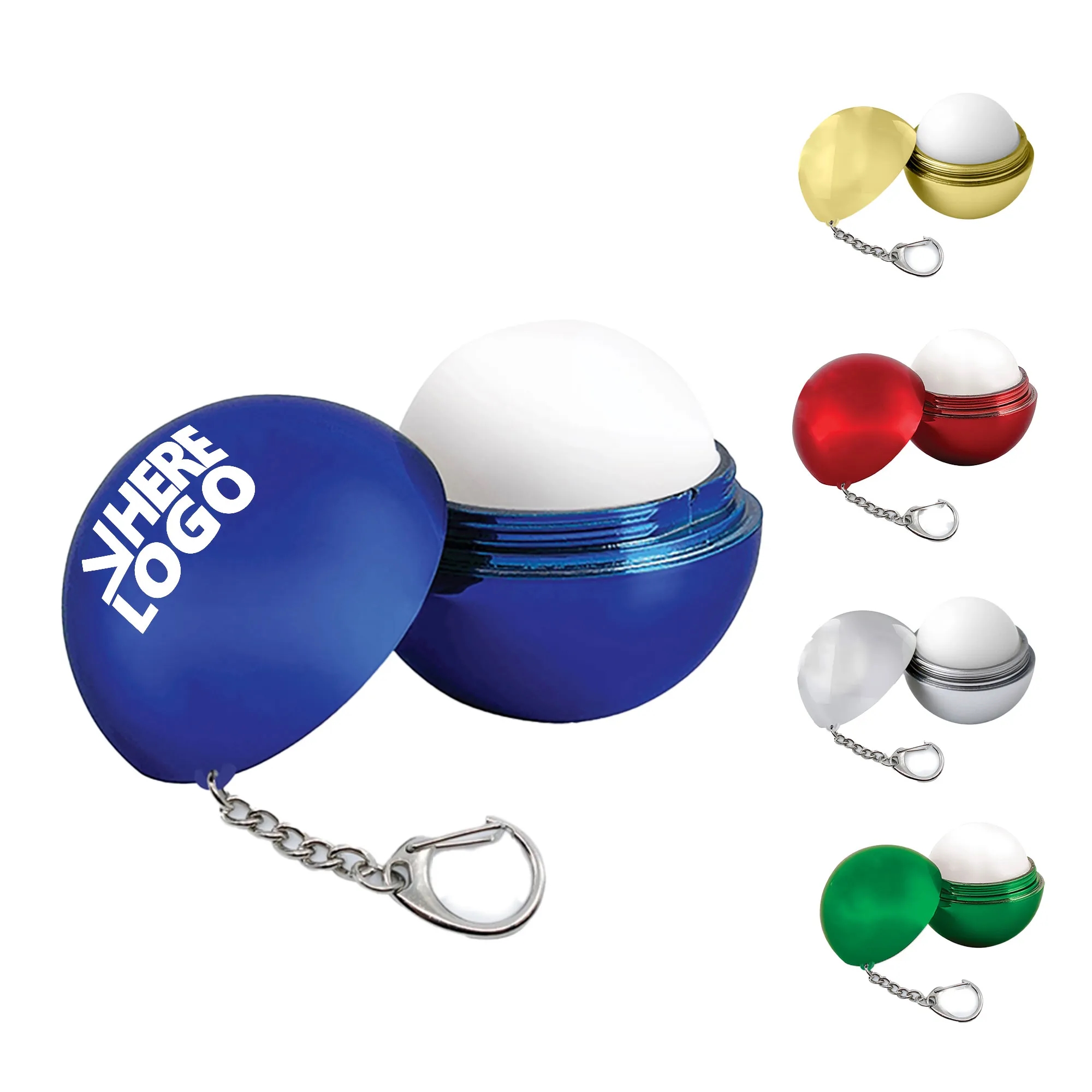 MOQ 20 Metallic Lip Balm Keychain