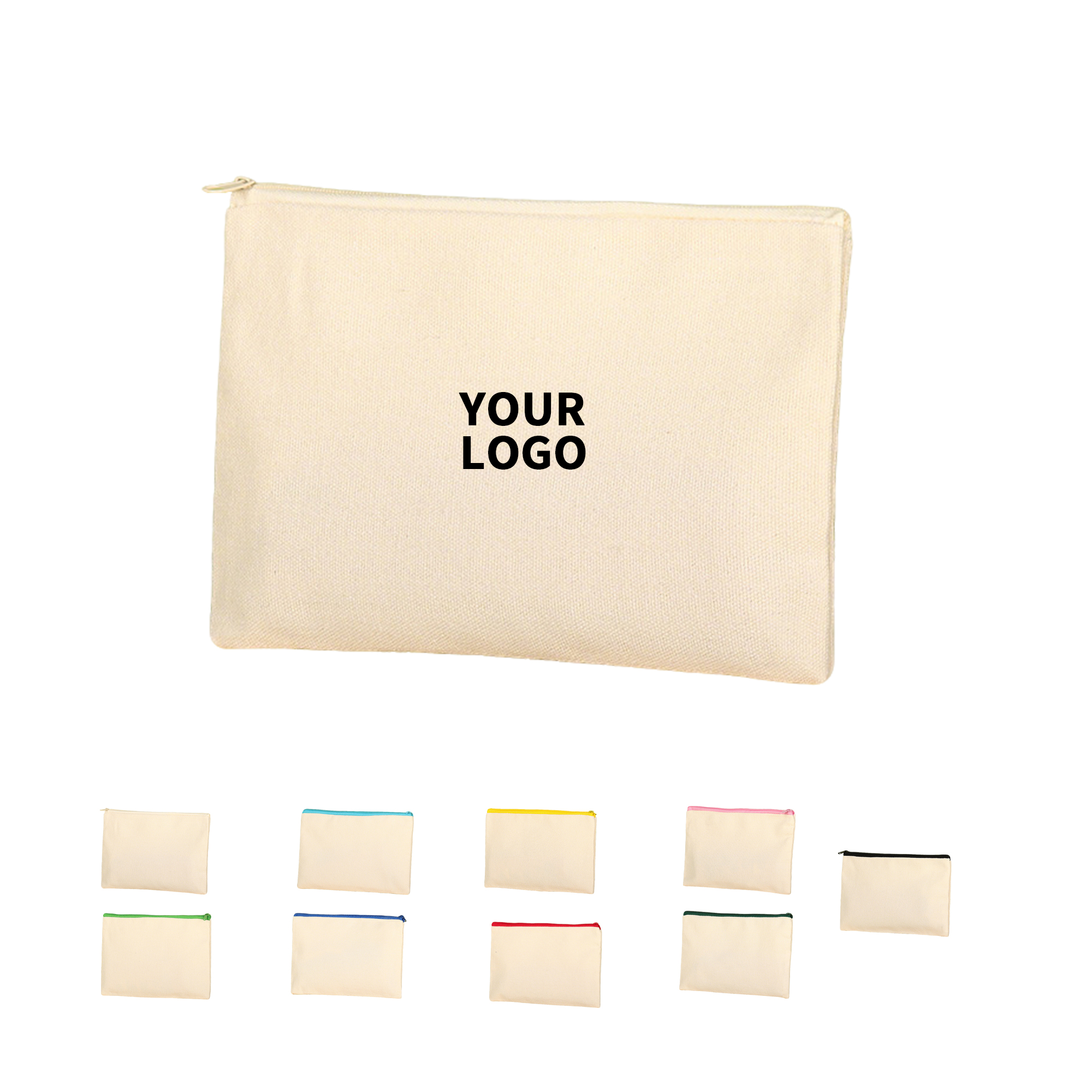 Canvas Cosmetic Bag Pen Case 7.9" x 5.5" 9