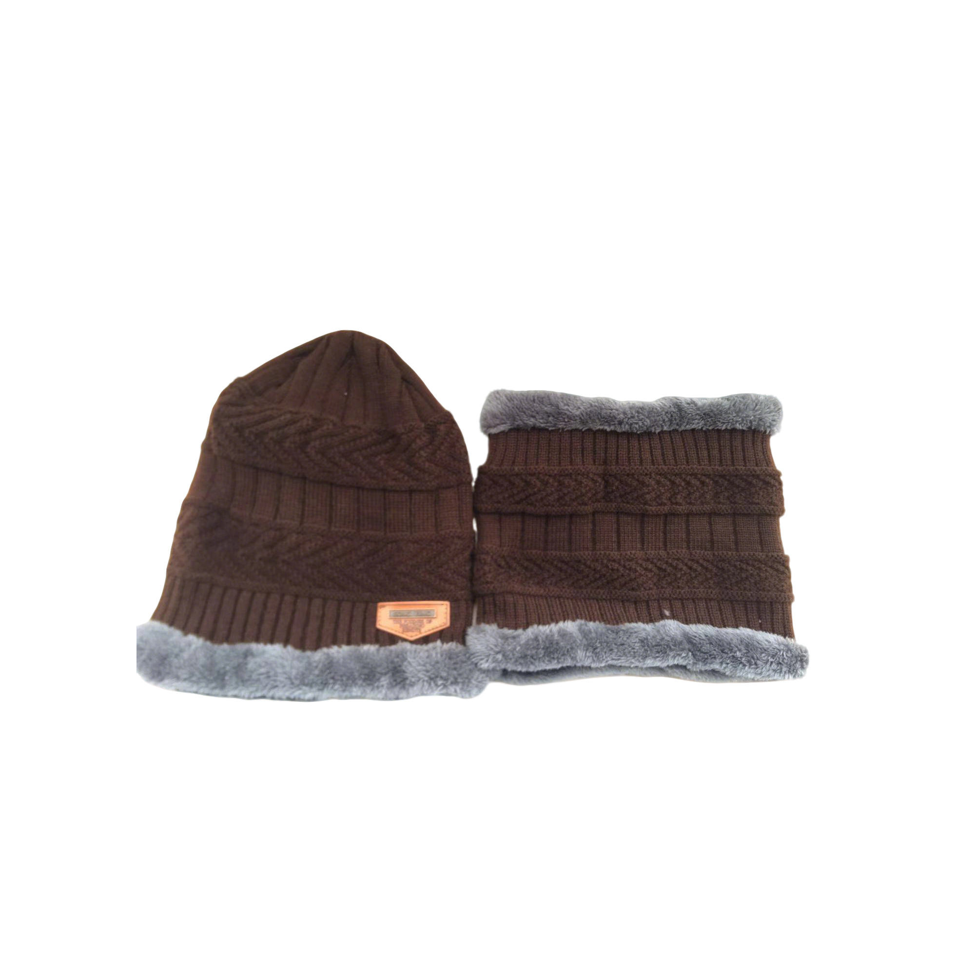 Knit Beanie With Scarf Set Cotton Acrylic Cap 9.5 x 10.3" Scarf 8.3 x 9.5" 6