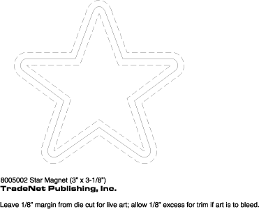 Magnet - Star Shape (3.125x3) - 25 Mil. 3