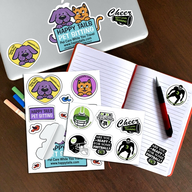 "CustomCut ™" Full Color Custom Shape Removable Vinyl Sticker Sheets (5"x 7") 3