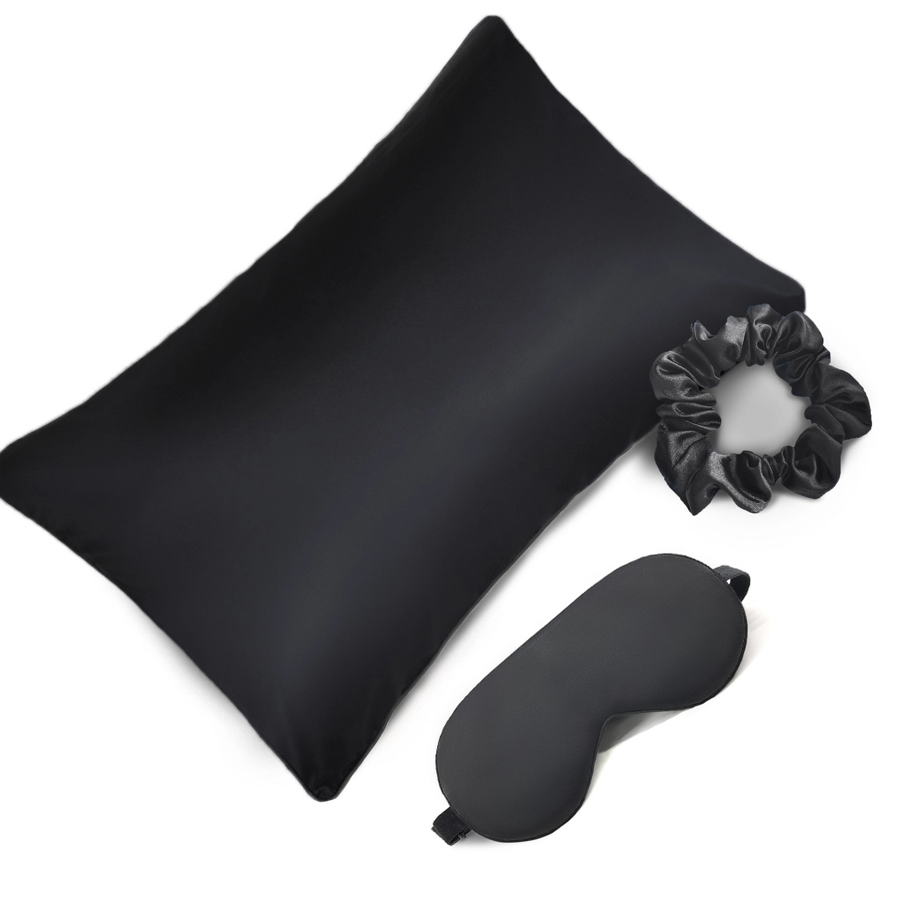 Silky Satin Pillow Covers with Hidden Zipper Set of 3 1