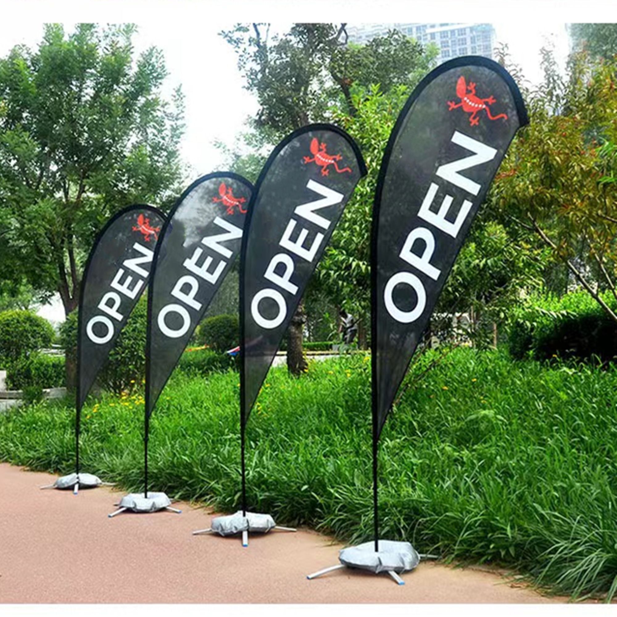 Drop-shaped Advertising Flag With Pole Kit 2