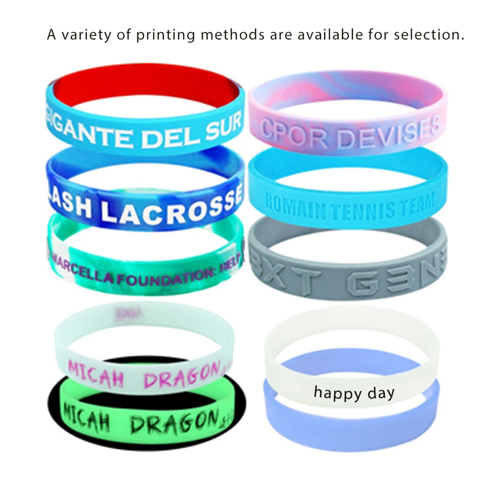 Custom logos are available with multi-color silicone wristbands 2