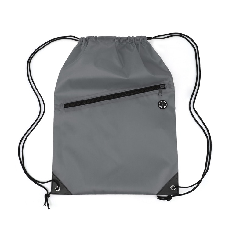 Drawstring Backpack with Front Zipper Pocket 29