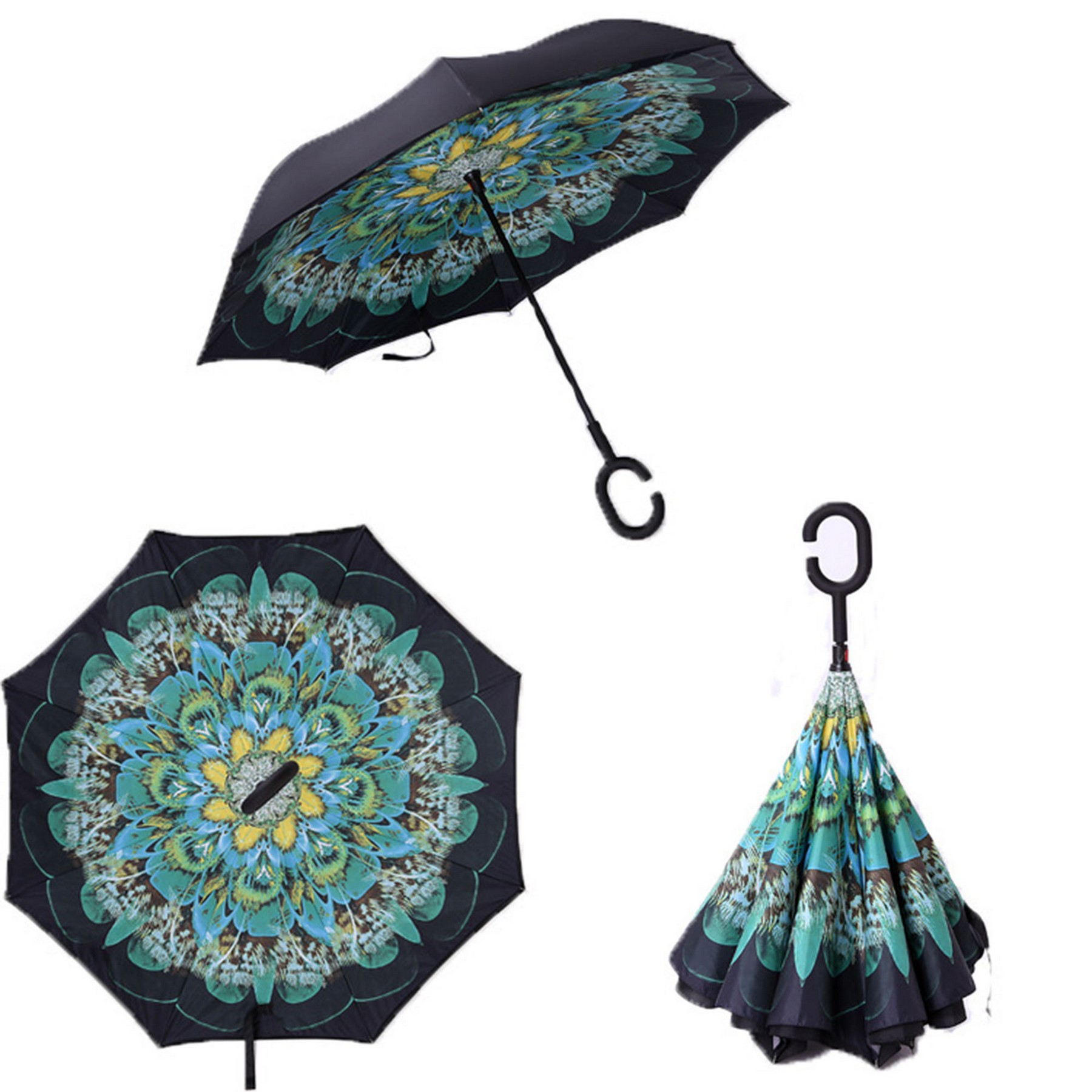 Large Windproof Inverted Reverse Upside Down Umbrella 2
