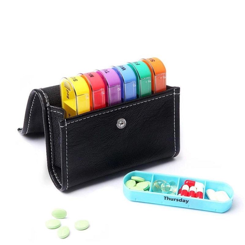 Leather Weekly Pill Organizer 4