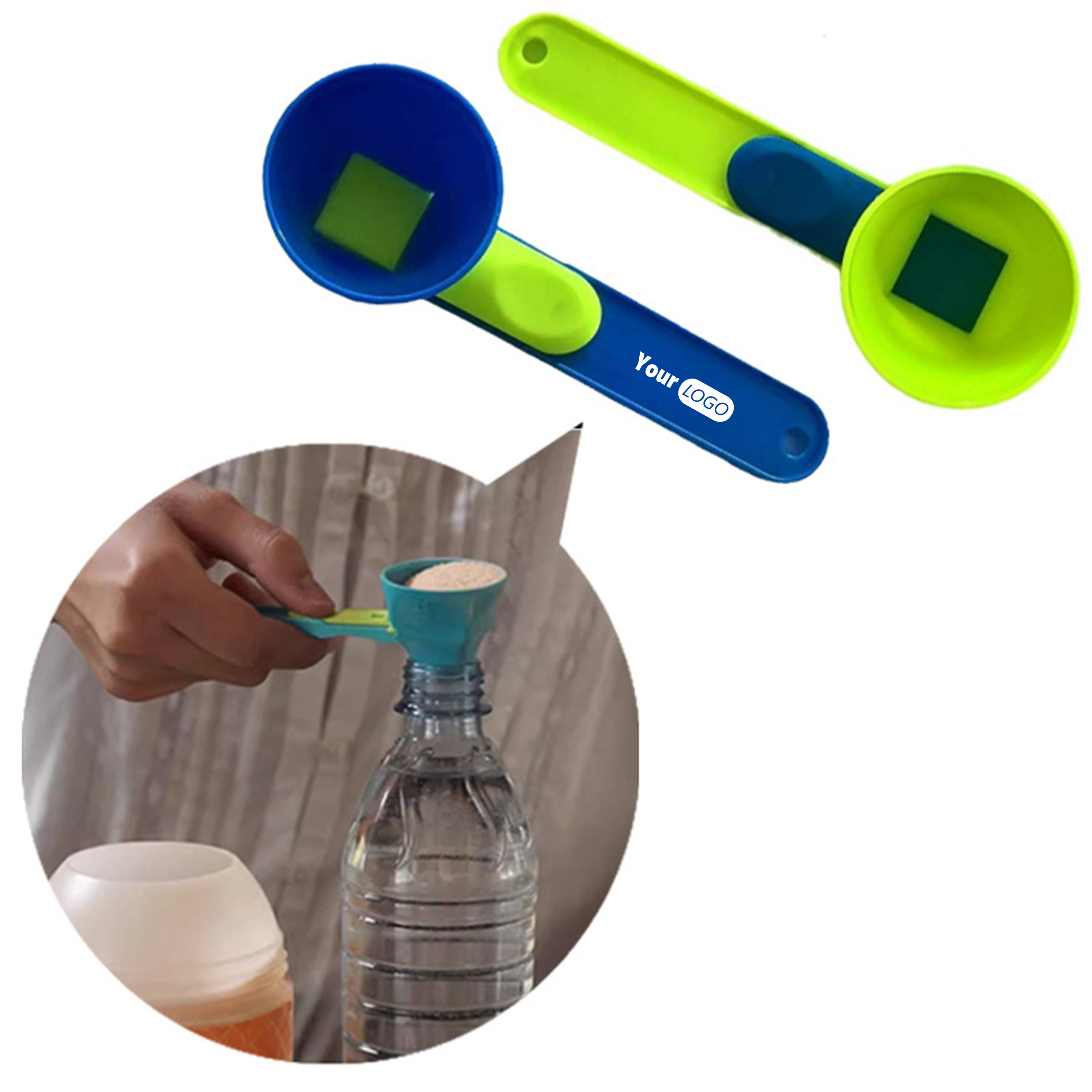 Plastic No-Spill Sliding Scoop With Funnel ?C Effortless Powder Handling 4