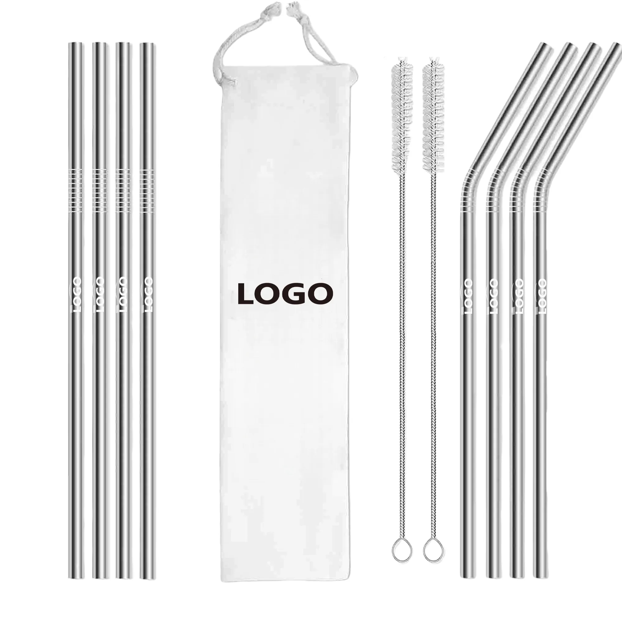 Set 8 Pack Reusable Drinking Smoothie Straws 6