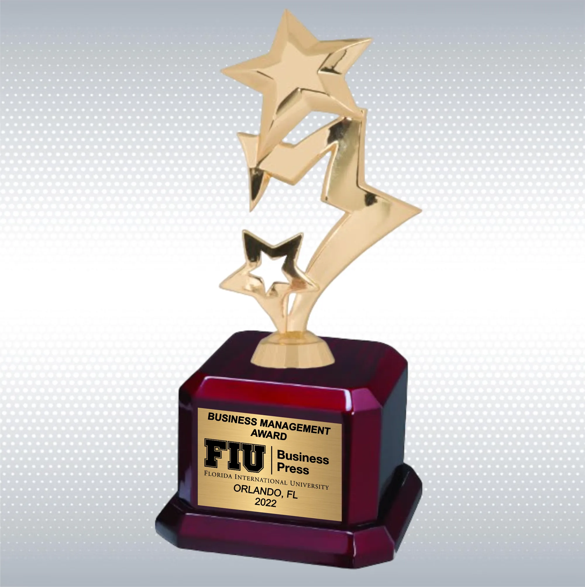 9 1/2" Star Trophy Award on Rosewood Royal Piano Finish Base 9