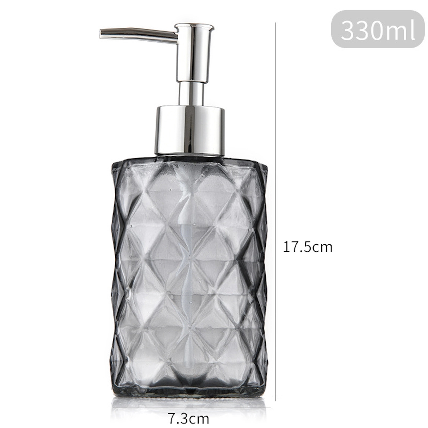 11 Oz Stylish Glass Soap Dispenser With Geometric Pattern 4