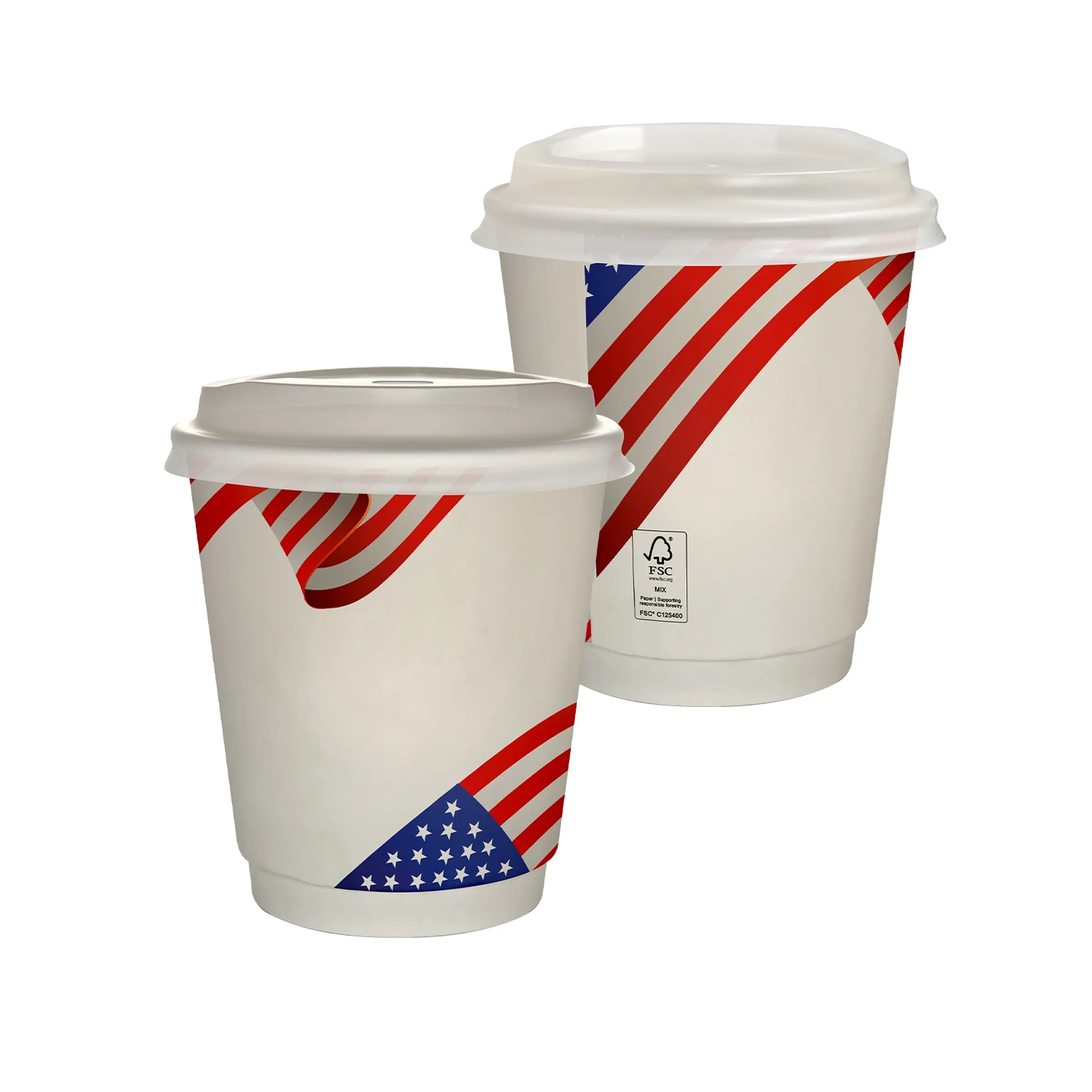 10 oz Full Color Patriotic Insulated Paper Cup With Lid 2