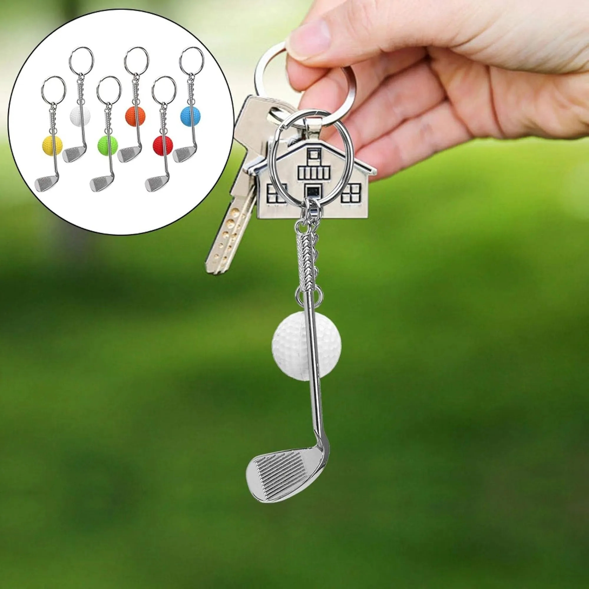Mini Golf Ball Pole Pendant Keychain 9