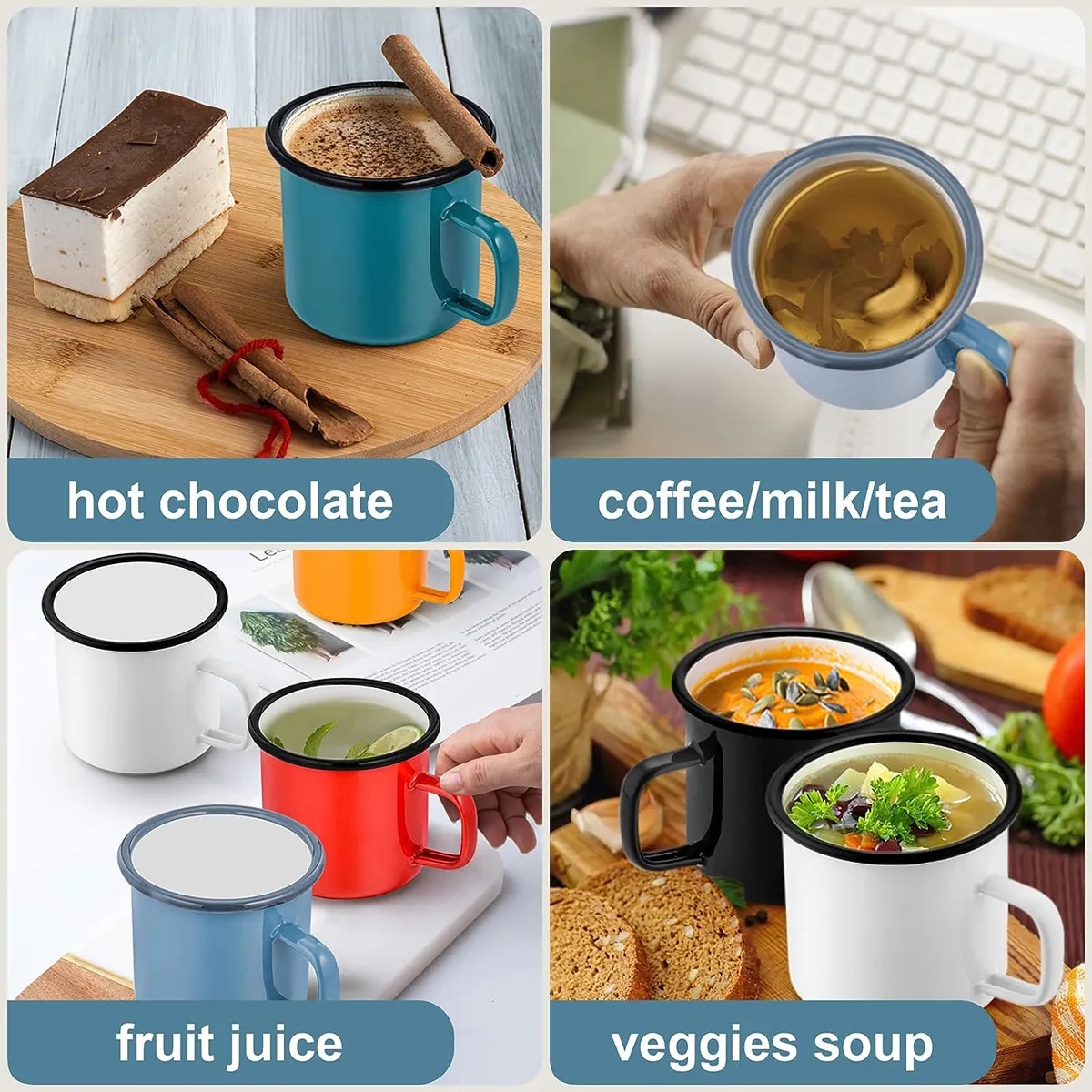12 oz Enamel Coffee Mugs 2