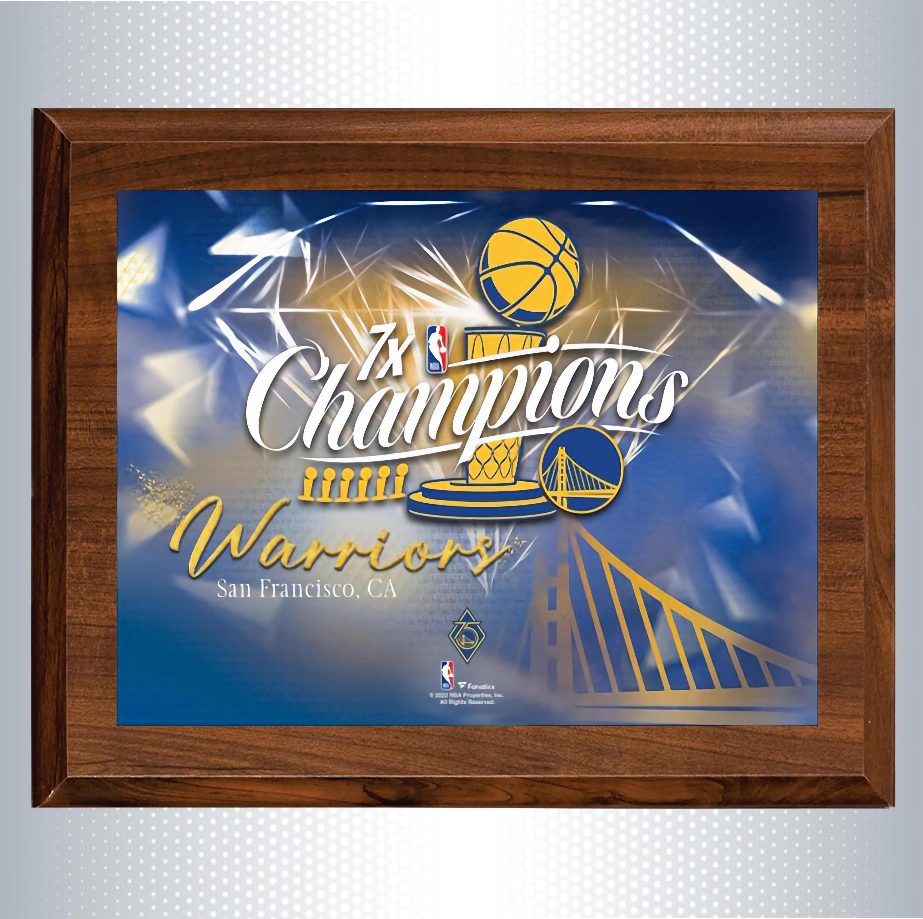 Cherry Finish Wood Plaque w/Full Color Sublimated Plate 9