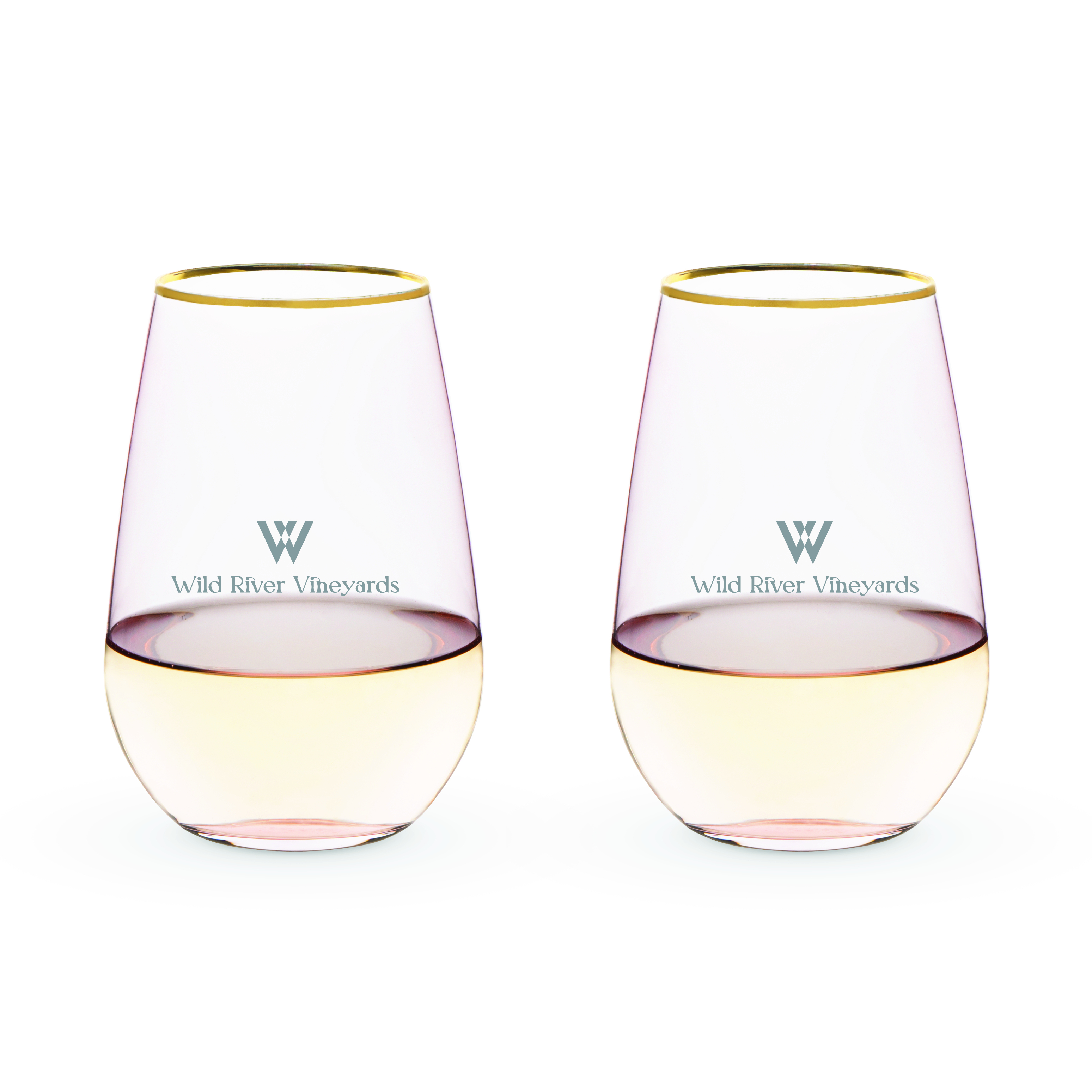 Twine Living® Rose Crystal Stemless Wine Glass