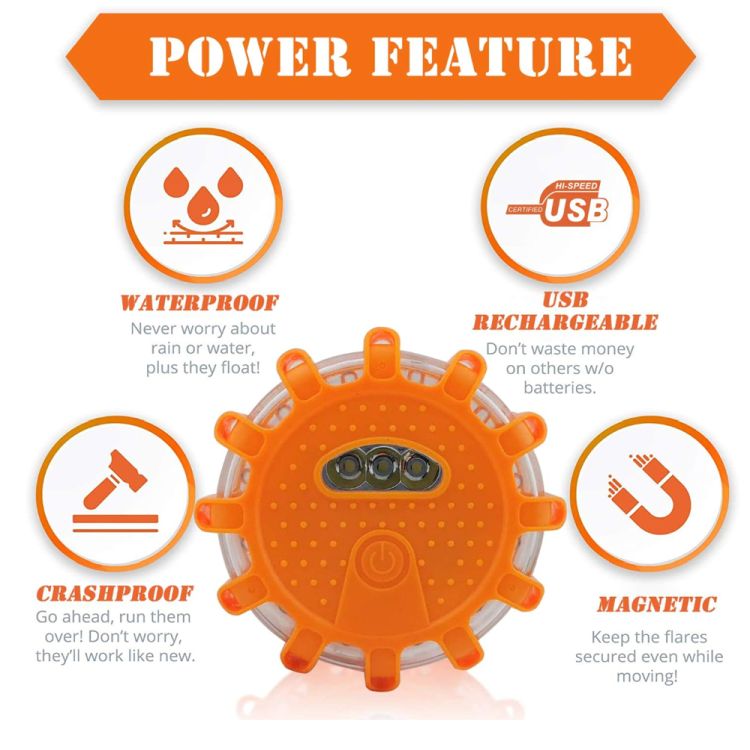 Safety Flare Roadside Emergency Disc LED Lights with Magnet 4