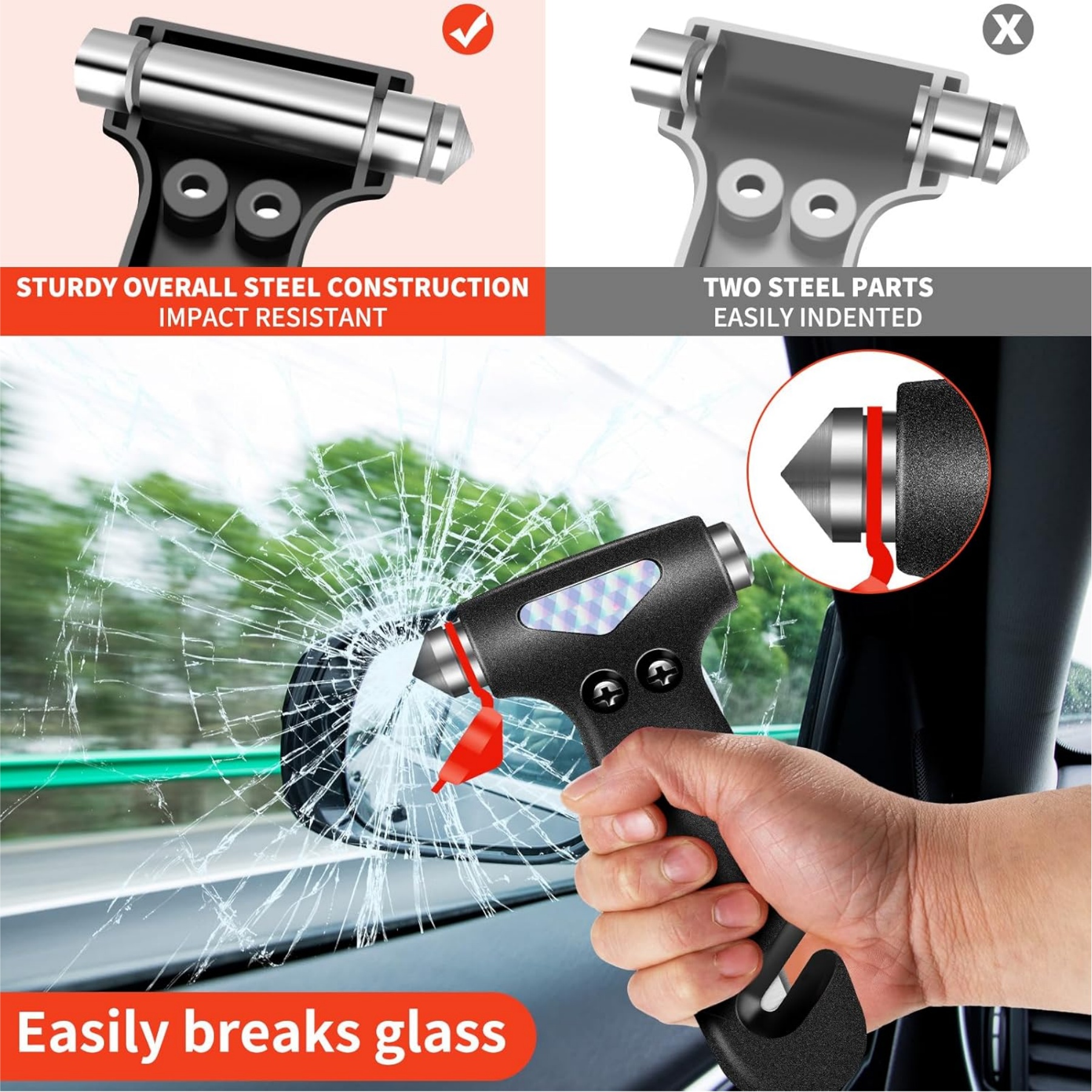 2-in-1 Car Window Breaker Hammer 3