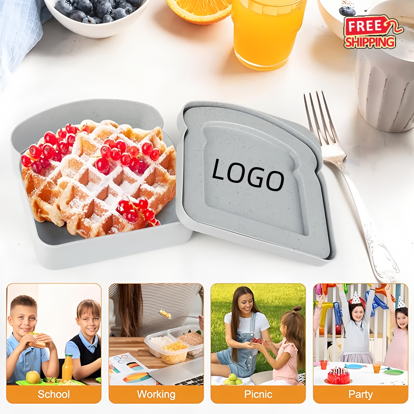 Custom Reusable Sandwich Container Microwave Safe Lunch Box Bulk Wholesale 2