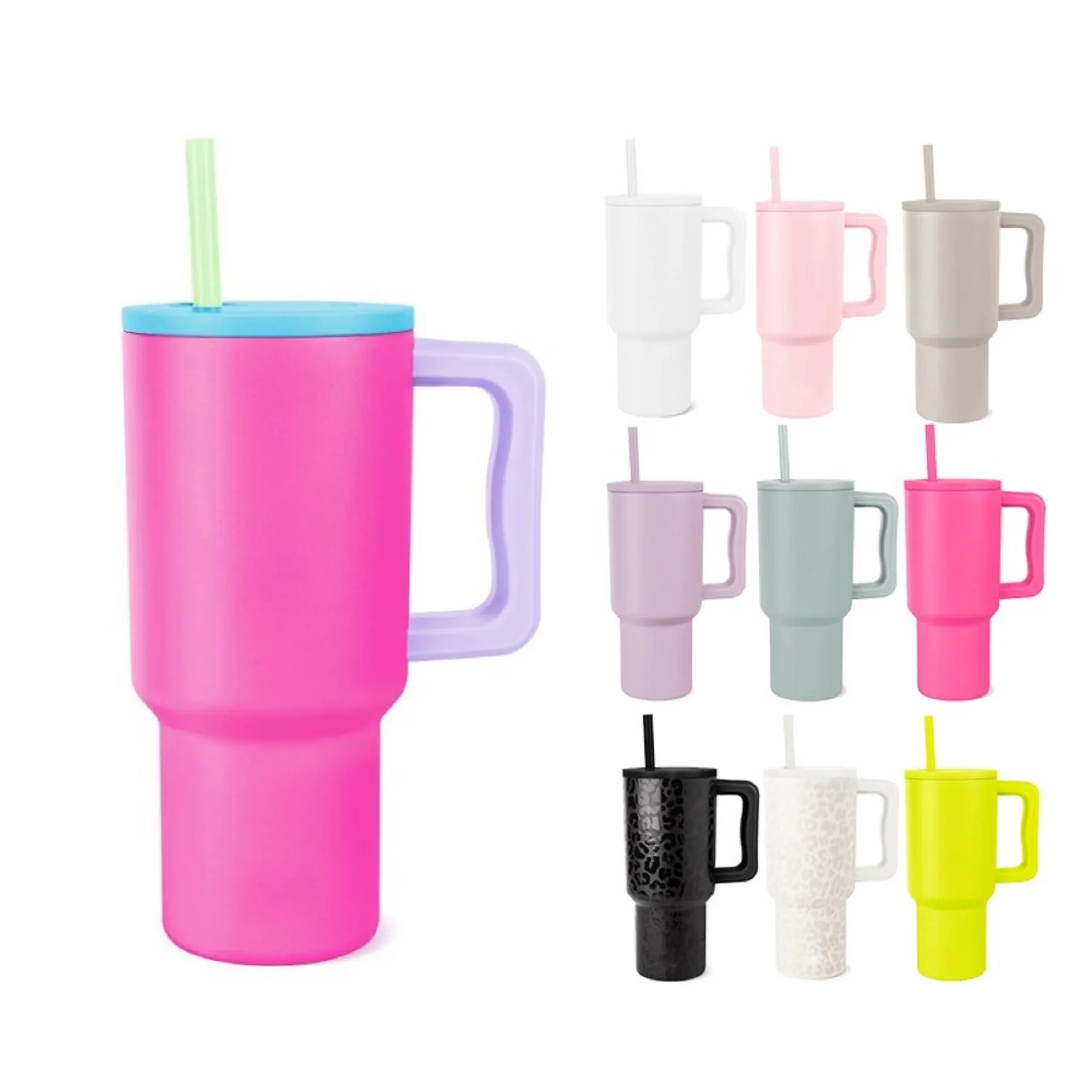 30 Oz. Stainless Steel Vacuum Tumbler with Handle & Straw 4