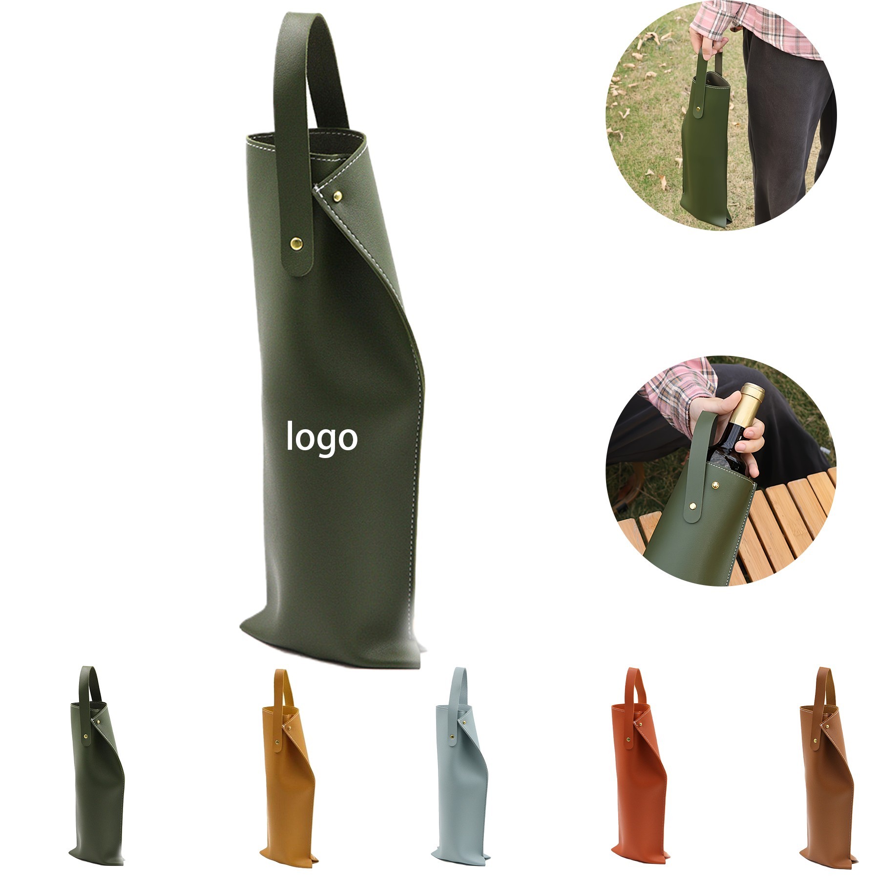 Leather Wine Tote Bag