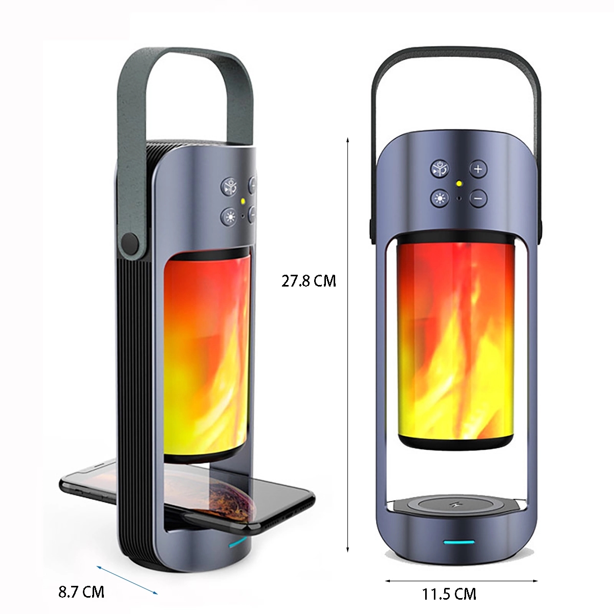 Bluetooth Speaker Flame Lamp With Wireless Charger 9