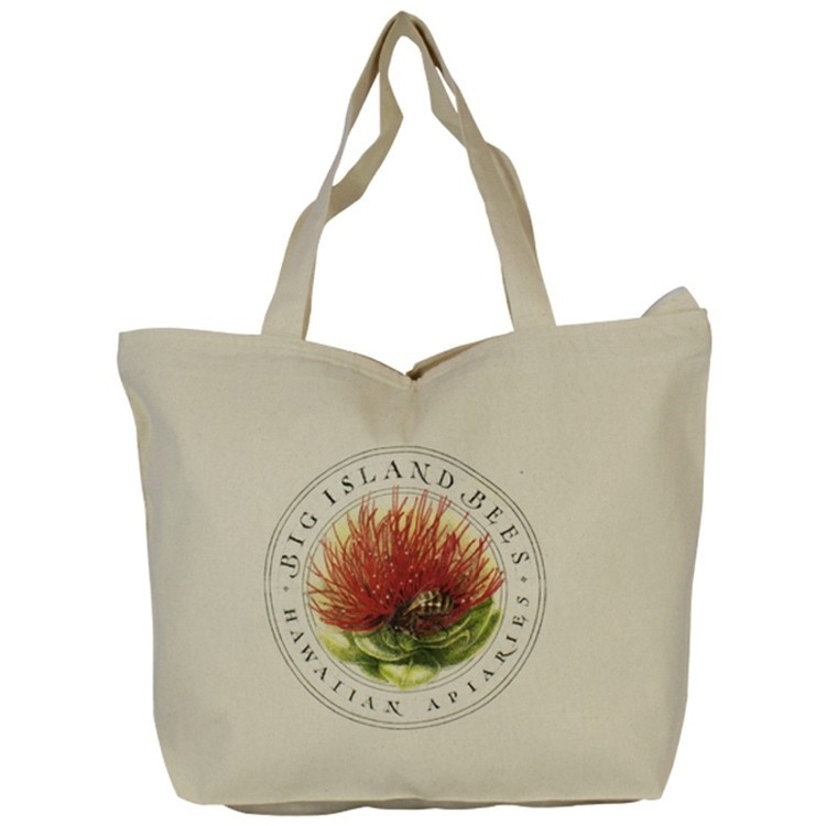 Top Zippered Natural Cotton Tote 1