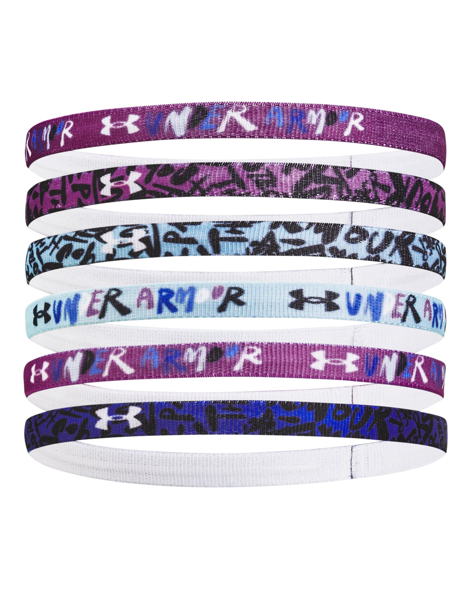 UA Graphic Girls' 6 Pack Headbands 6