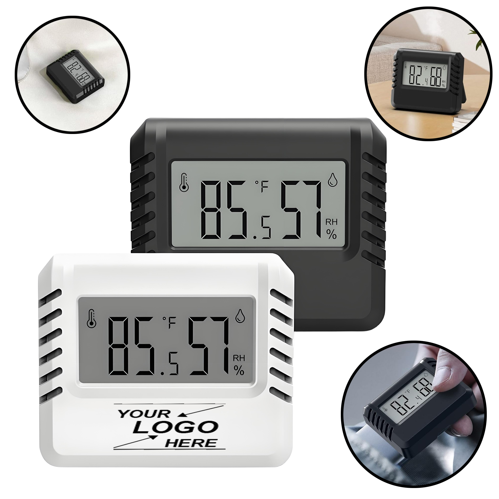 Ultra Thin Indoor Digital Mini Thermometer Hygrometer with Magnetic Mount. 2
