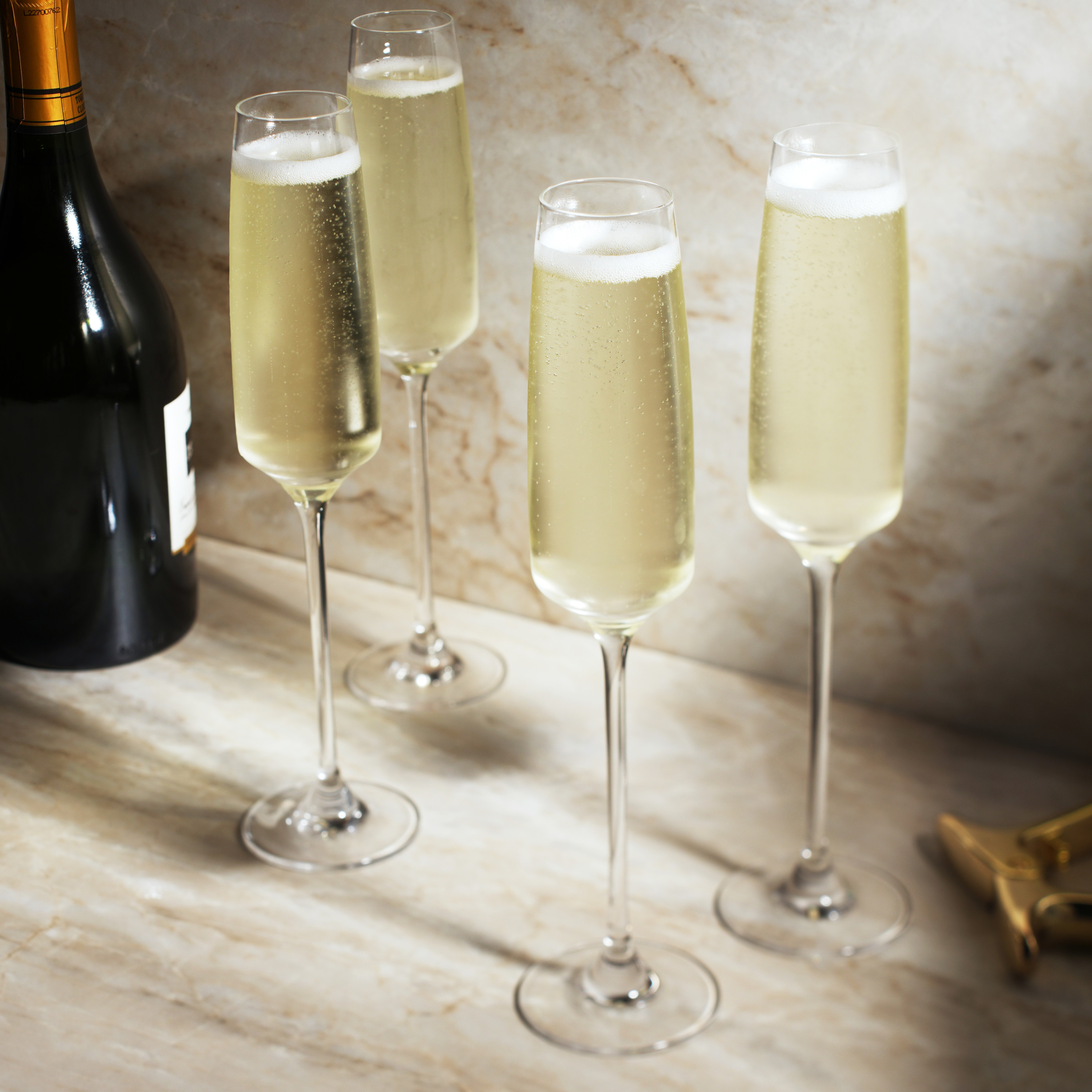Viski® Reserve Julien Crystal Flute Glass, set of 4 5