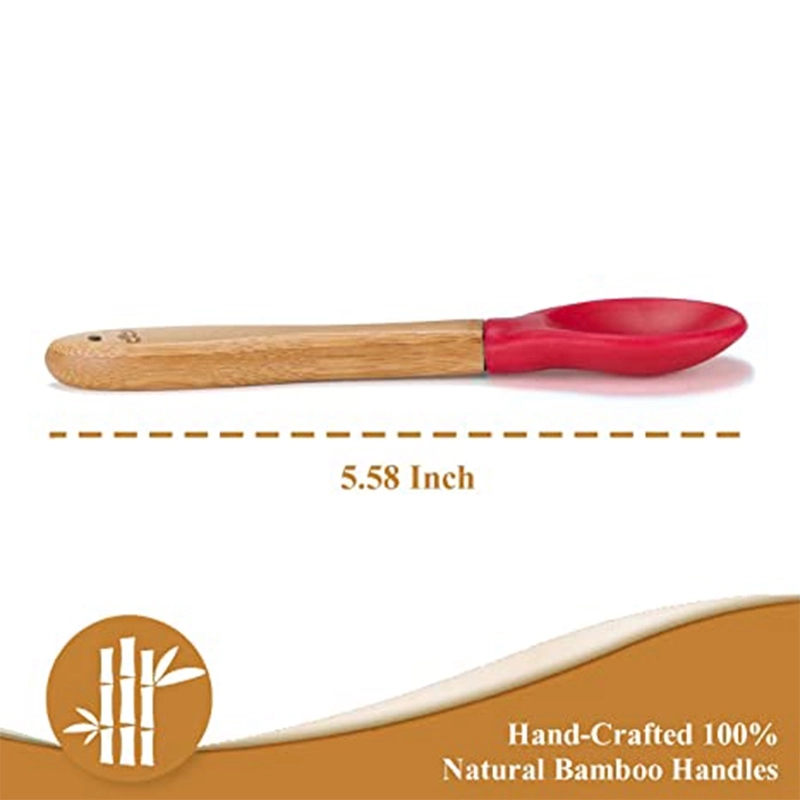 5.58" Silicone wooden spoon 9