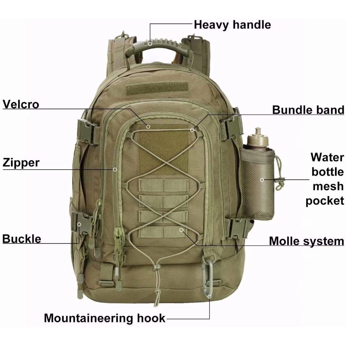 Backpack For Men Large Military Tactical Travel Backpack 8