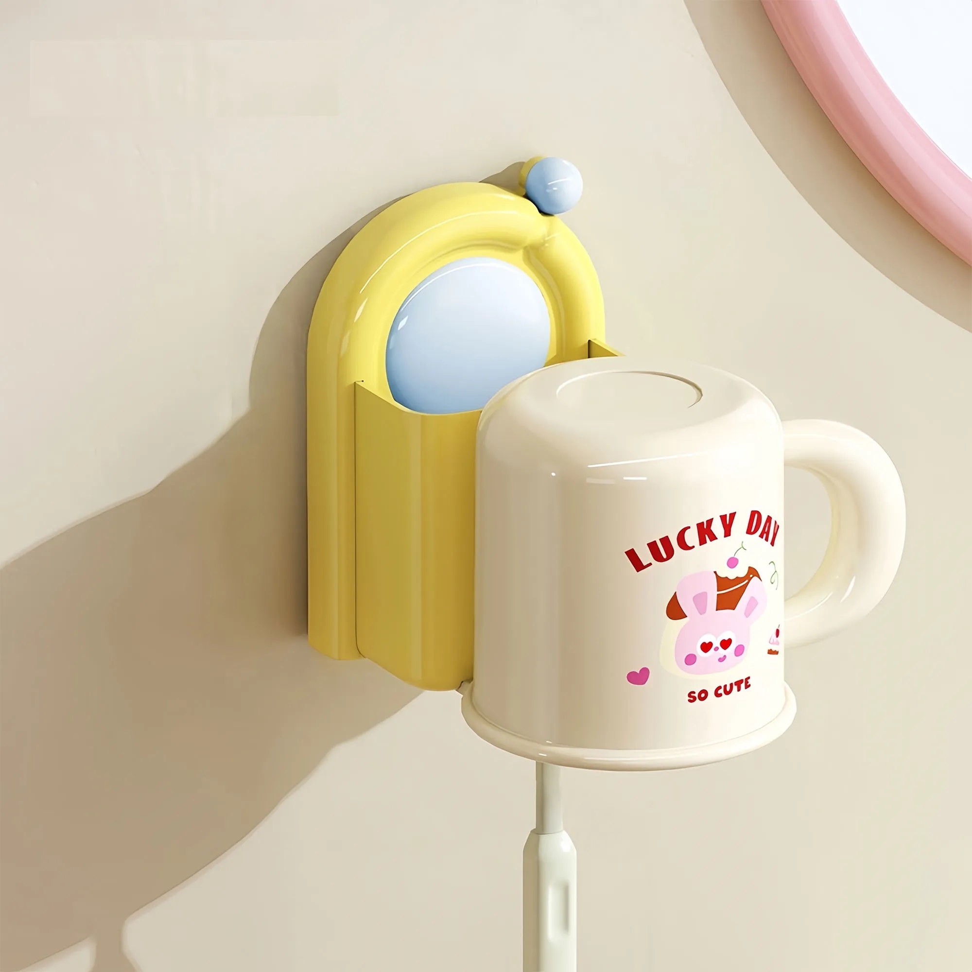 Strong Suction Arch Toothbrush Holder With Cartoon Design 2