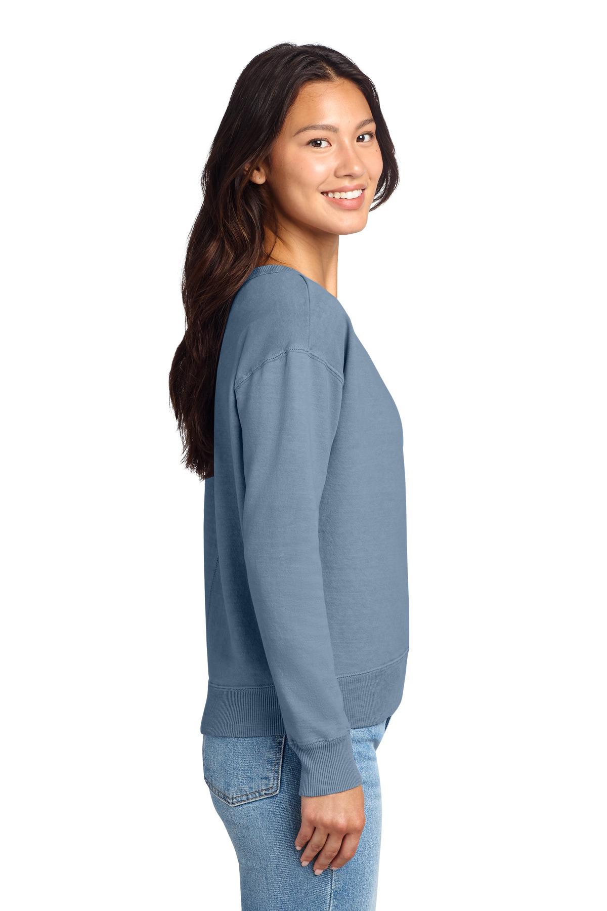 Port & Co Women's Beach Wash Garment-Dyed V-Neck Sweatshirt LPC098V 26