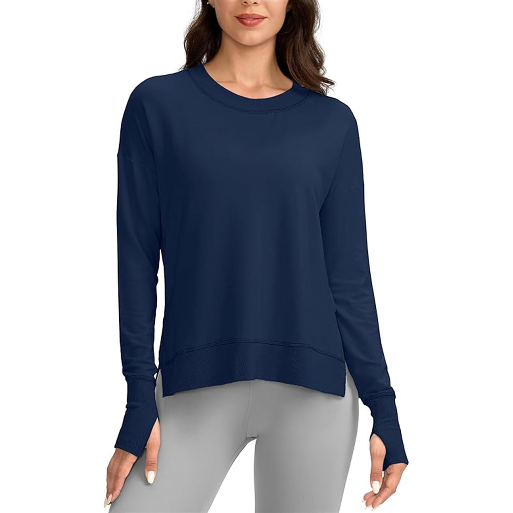 Womens' Side Slit Thumb Holes Yoga Shirt 10