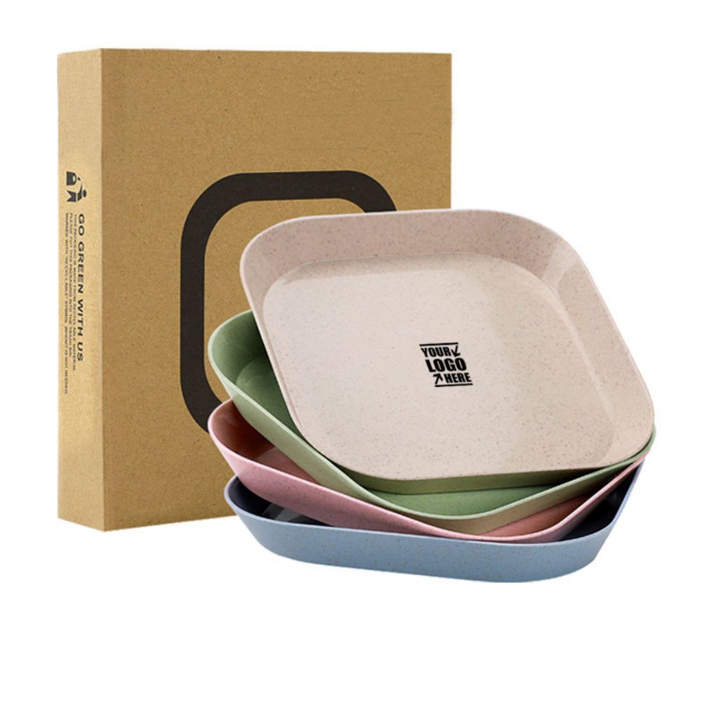 Wheat Straw Square Dinner Plates 1