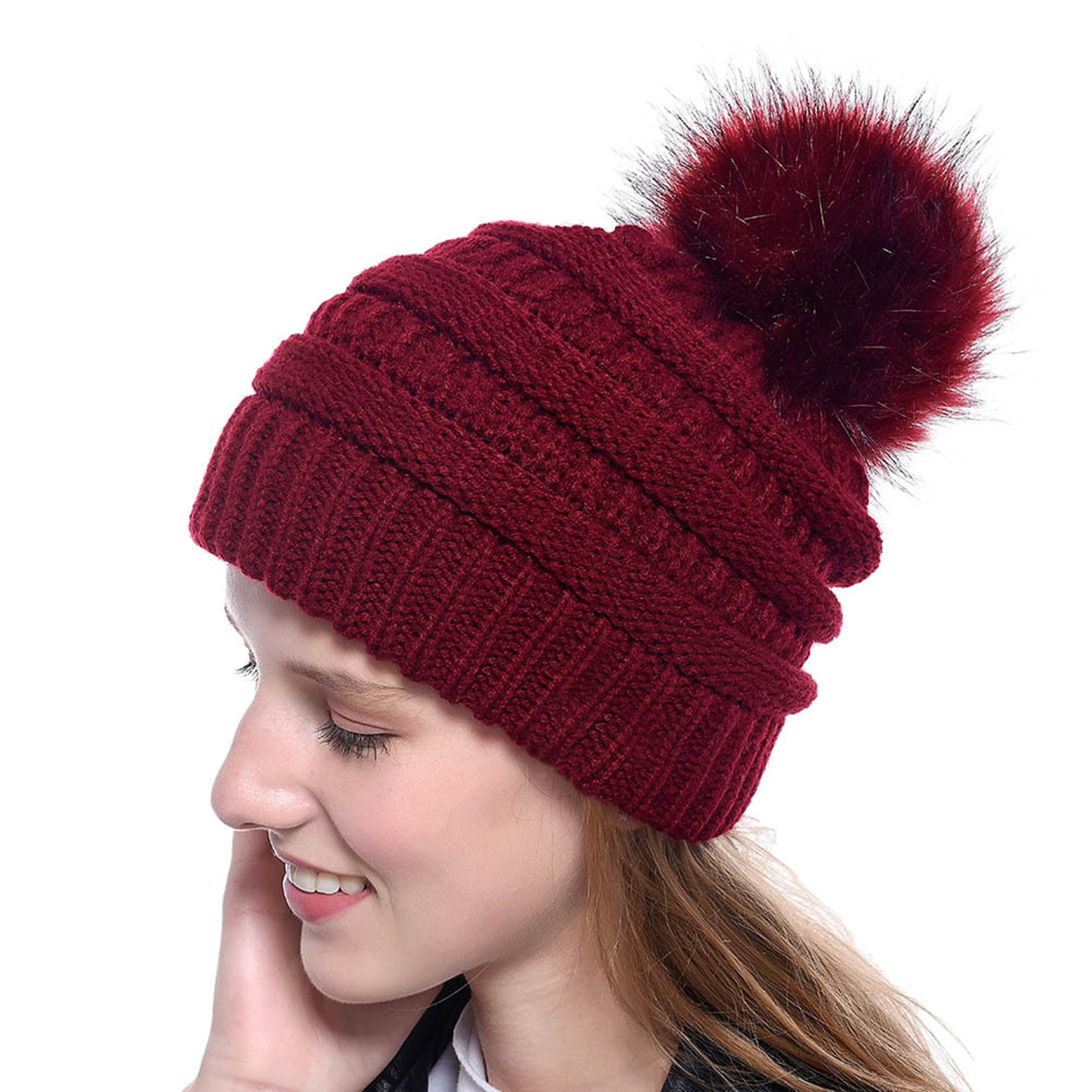 Womens Winter Knitted Beanie Hat 1