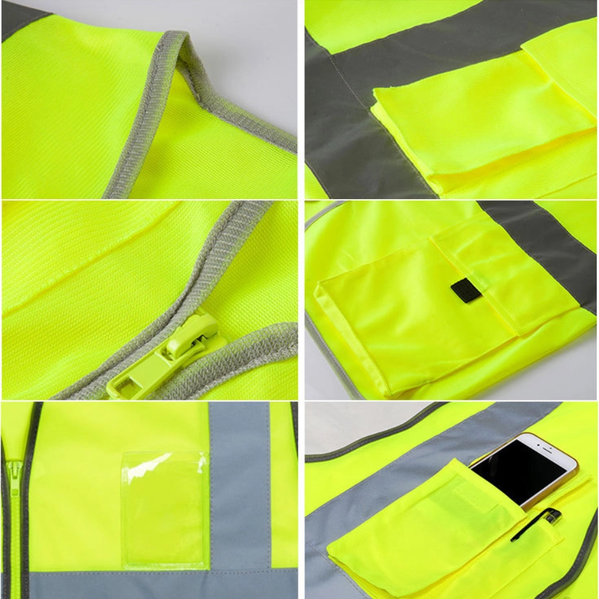 High Visibility Vest with Pockets and Zipper 4