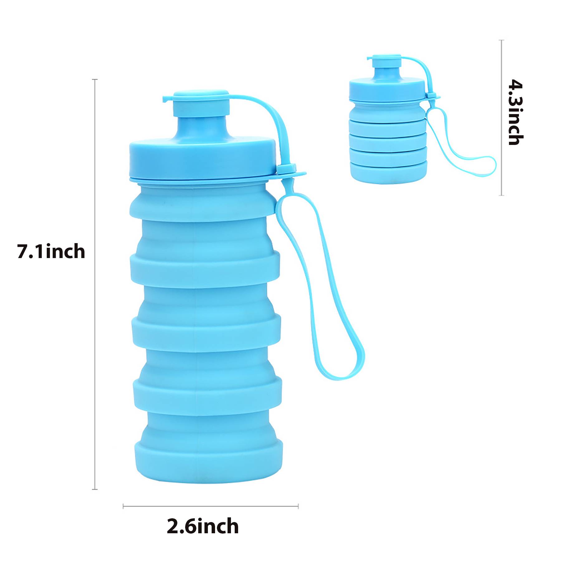 13.3 oz Collapsible Carabineer Silicone Water Bottle 4