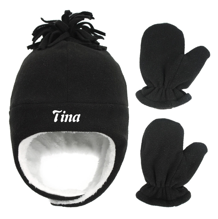 Baby Fleece Cuff Beanie And Gloves Set 16