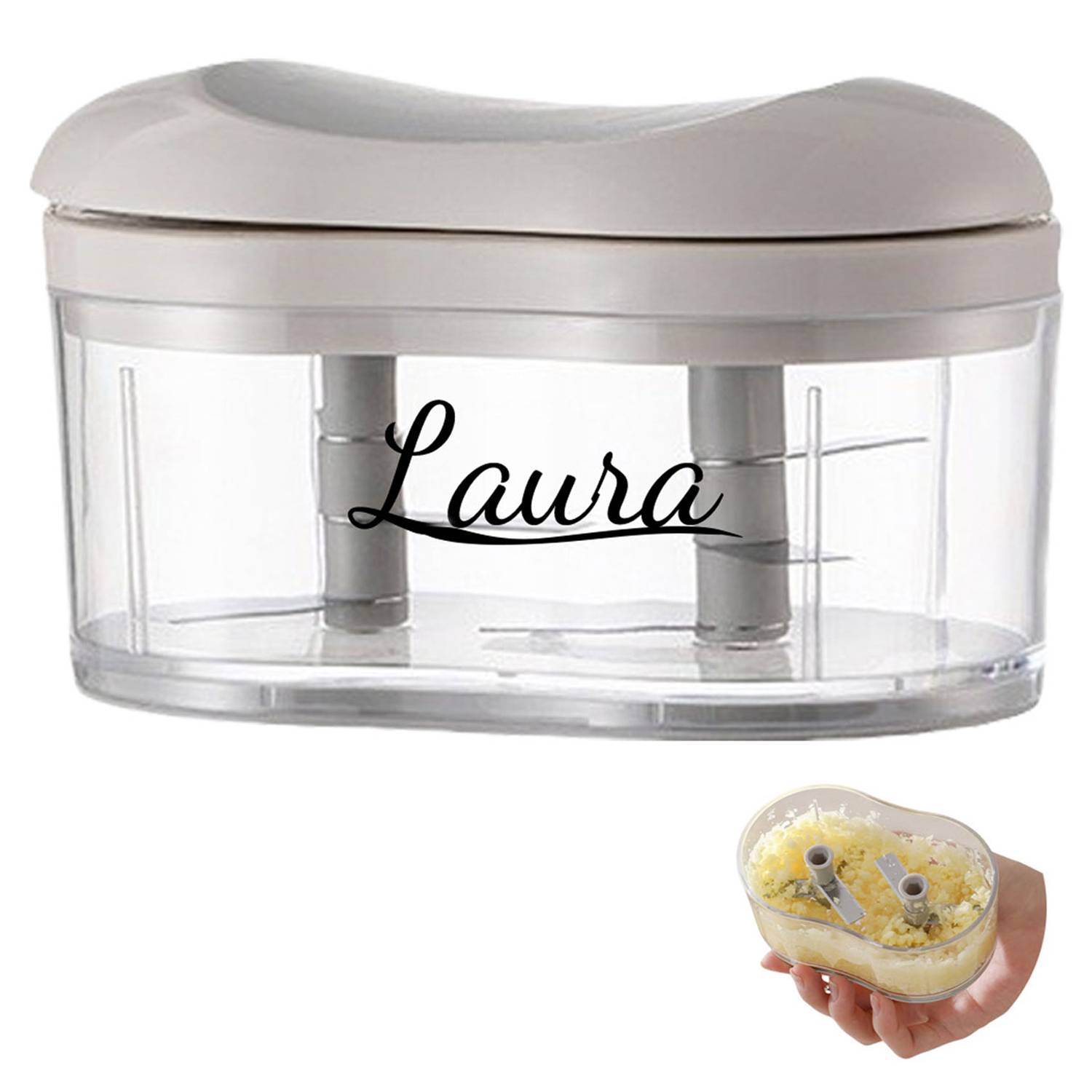 Kitchen Clear Hand Push Garlic Chopper 7