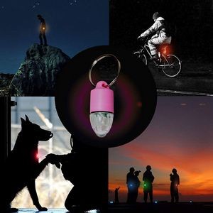 Bullet Shaped LED Safety Light For Pets Push Button Activation With Carabiner 7