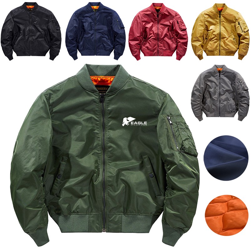 Men's Jacket Embroidery Nylon MA 1 Flight Custom Bomber Jacket for Men 2