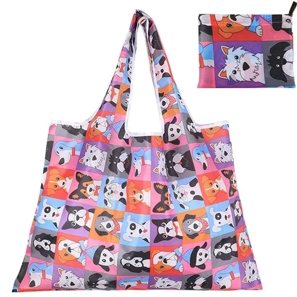 Full Color Jumbo Reusable Foldable Grocery Bags 3