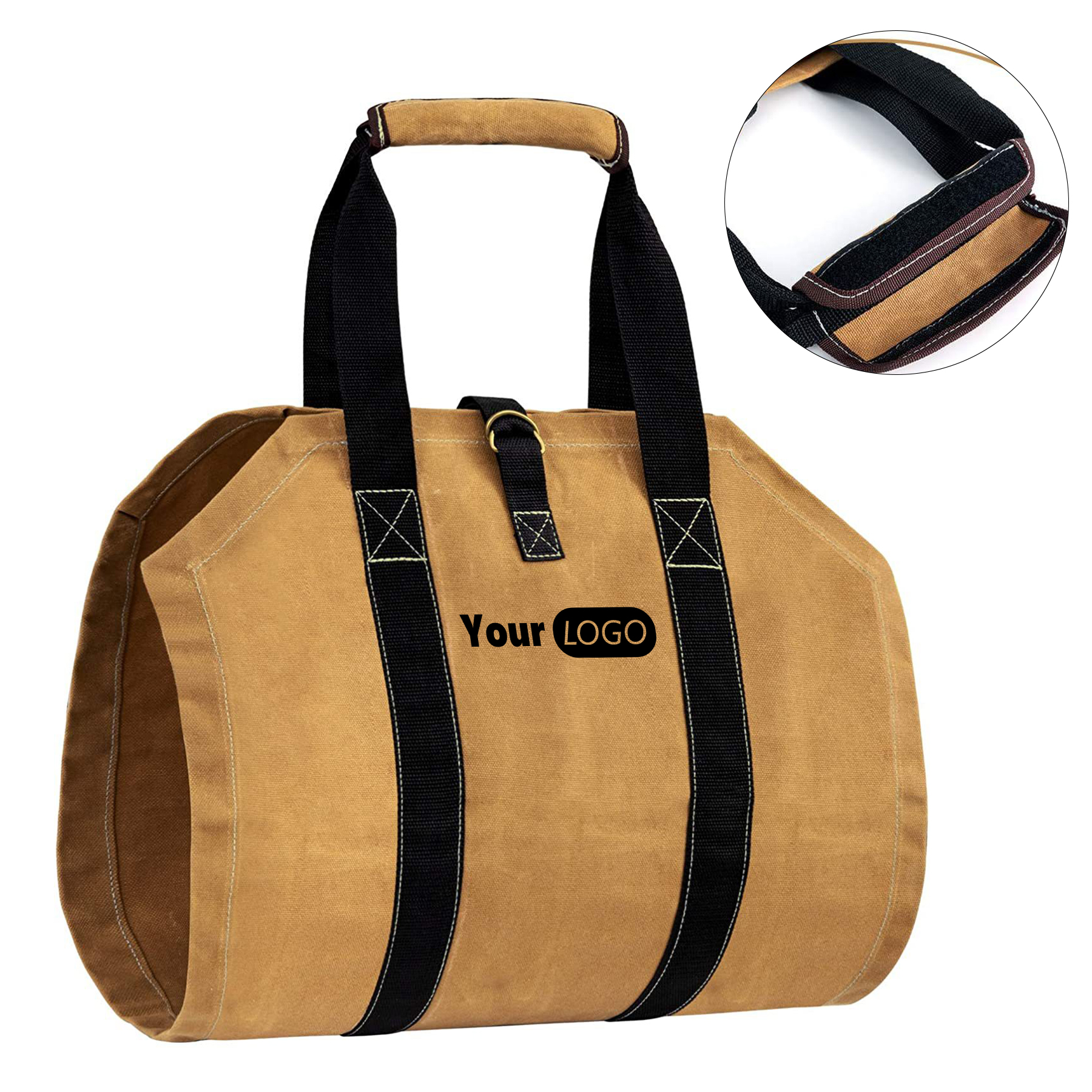 Canvas Large capacity outdoor hand-held firewood storage bag 4