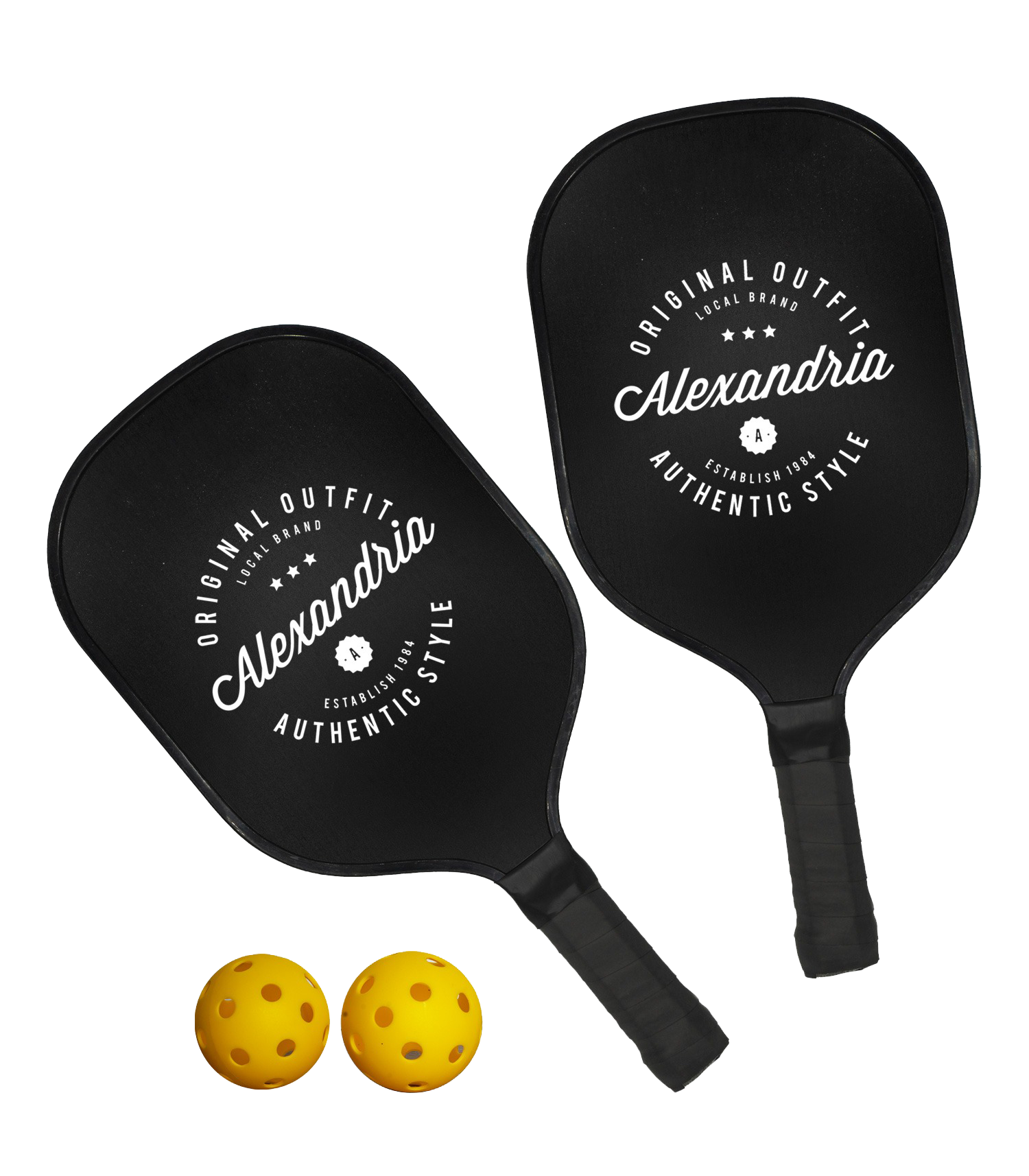 Smasher Pickleball Set Black (Screen Print)