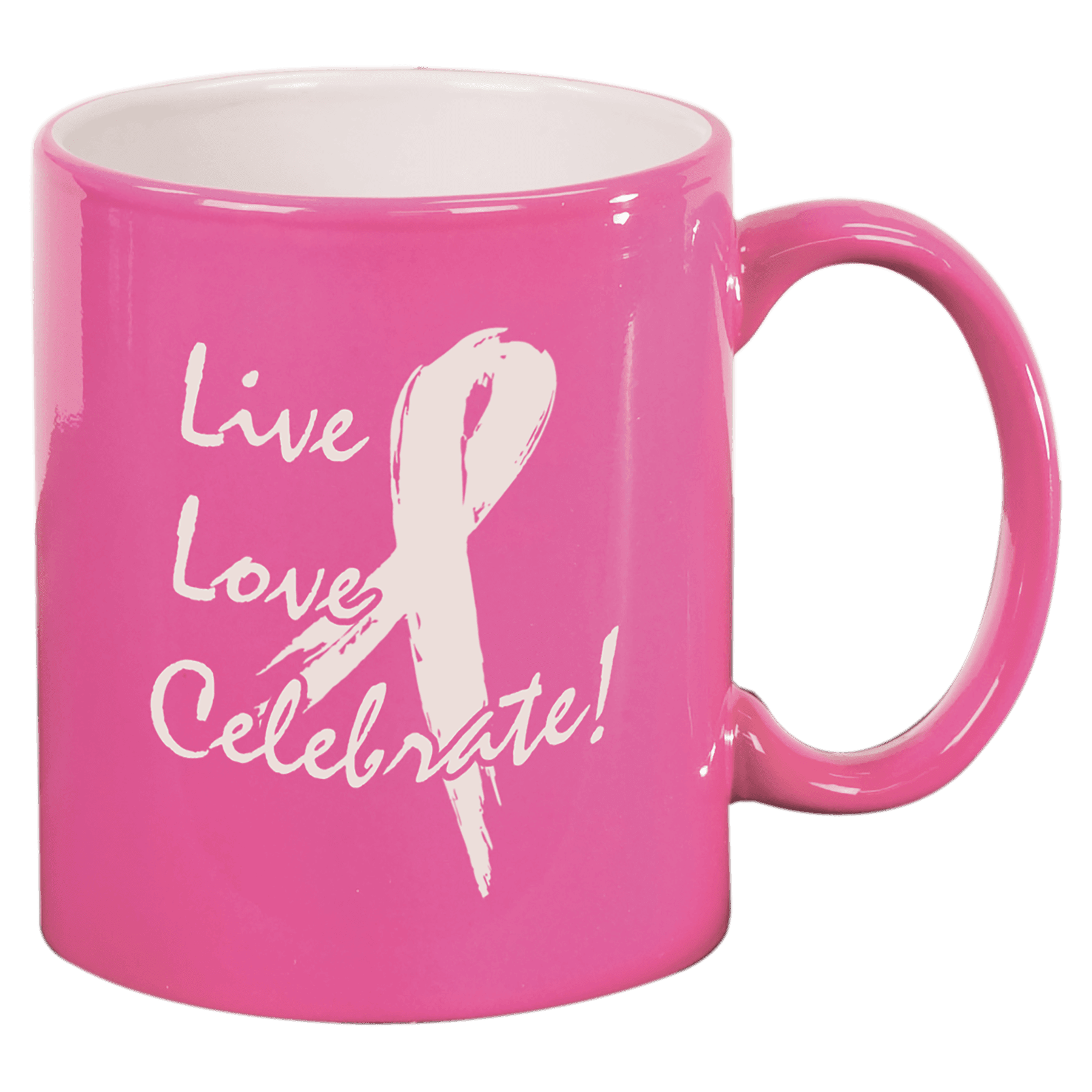 11 oz. Pink Ceramic Round LazerMug 1