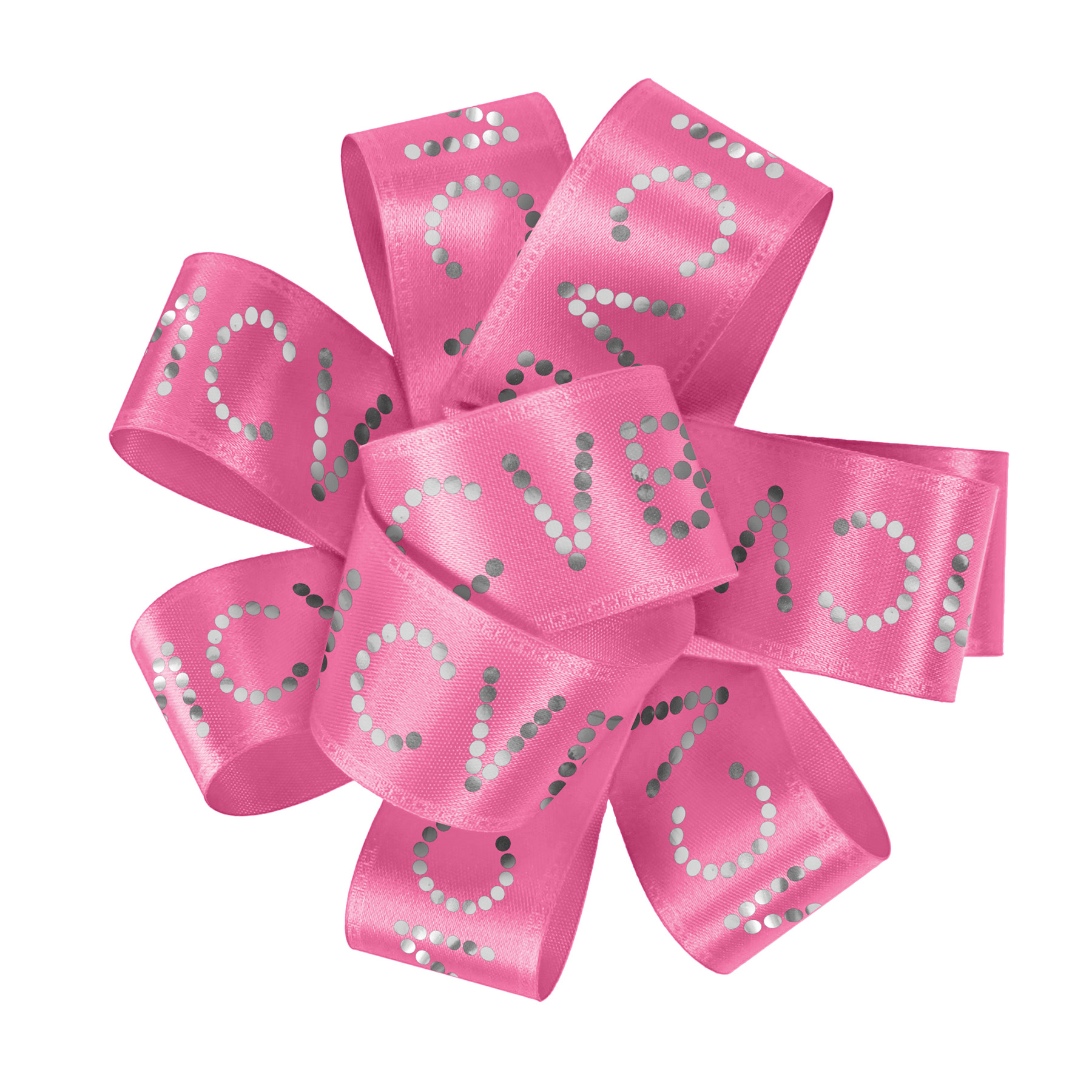 1" Badge Satin Bow - Sparkle 32